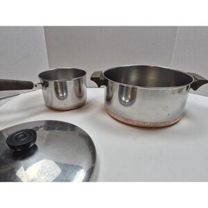 Vintage Revere Ware 1801 Copper Bottom Cookware Set  Saucepan & Stockpot W/lid